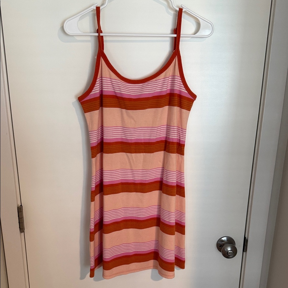 American Eagle Outfitters Striped Mini Dress - Red, Pink, Orange